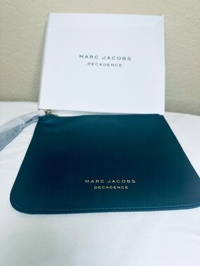 Marc Jacobs Teal Decadence Zip Pouch with Gold Logo